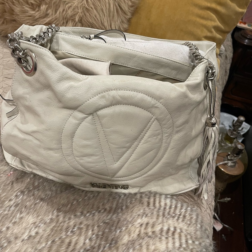 Valentino  off White Leather Shoulder Bag‎